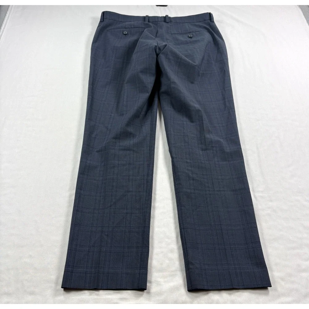 J Crew Thompson Pants Mens 34x32 (Fits 34x30) Plaid Wool Blend Slacks Tapered
